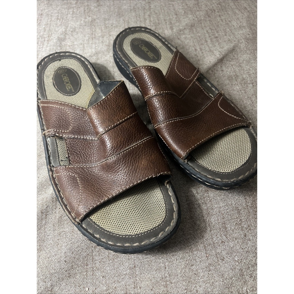 Cherokee Sandals For Men Size 10.5 Leather Slip On